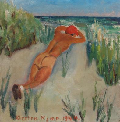 Sun bathing in the dunes by Kirsten Kjaer - Auction record, sale price, and art valuation. Compare with similar artists and explore comparable artworks.