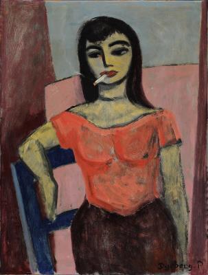 Seated model