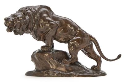 A lion on a rock