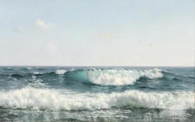 Breakers on the coast on a sunny day