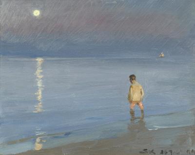 Summer Evening with Moonlight over the Sea