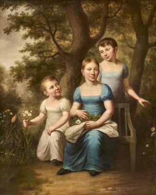 Three siblings, Miss Marie, Johanne and Augusta Fabricius, in a garden by Hans Hansen - Auction record, sale price, and art valuation. Compare with similar artists and explore comparable artworks.