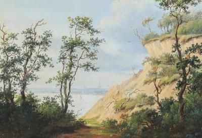 A Danish summer landscape with a view to Aarhus town seen from Risskov