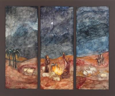 Hyderne på marken (The Sheep on the Field) Triptych (3) by Bodil Kaalund - Auction record, sale price, and art valuation. Compare with similar artists and explore comparable artworks.