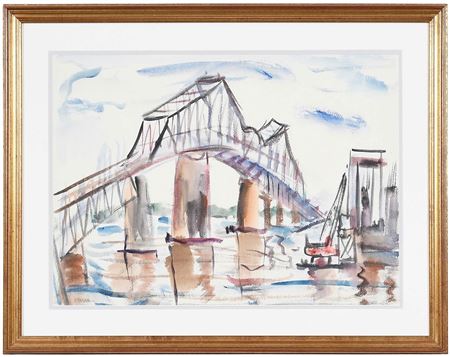 Cooper River Bridge, Charleston by Corrie Parker McCallum - Auction record, sale price, and art valuation. Compare with similar artists and explore comparable artworks.