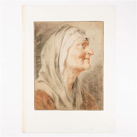 Study of an upward looking woman, 1695