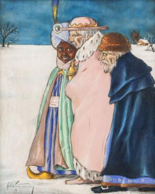 Three kings in winter 'Schabberbeek, Pitje bird and Suske Wiet'