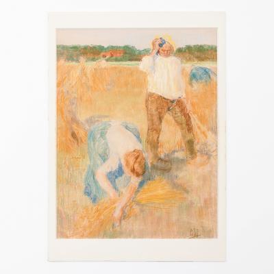 Untitled (hay binders in the field)