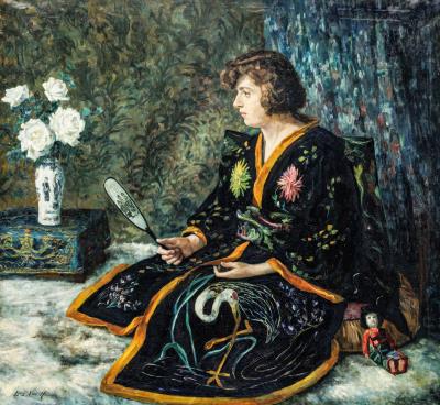 The Young Lady in Japanese Kimono