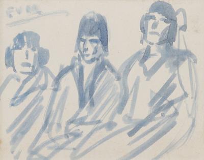 Brush in blue ink.