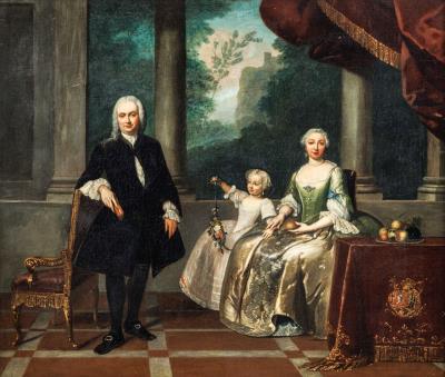 Gerrit Hooft (1708-1780) with wife and daughter
