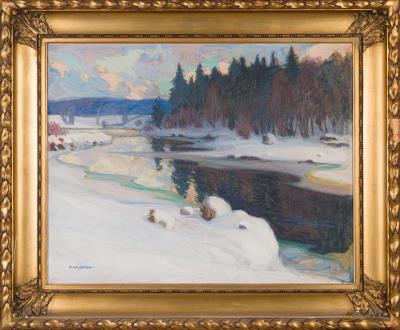River Landscape in Winter
