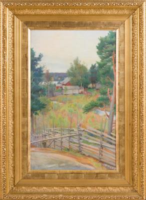 The Farm Behind the Fence by Albert Gebhard - Auction record, sale price, and art valuation. Compare with similar artists and explore comparable artworks.