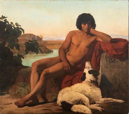 Antiquarian Youth with Dog by Victor Biennoury - Auction record, sale price, and art valuation. Compare with similar artists and explore comparable artworks.
