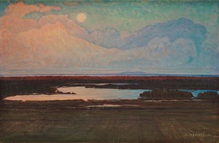 Sample artwork by Otto Hesselbom (1848 - 1913), known for water landscape and forest interior painting - View similar artists and auction records