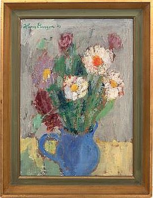 Still Life with Flowers in Blue Vase