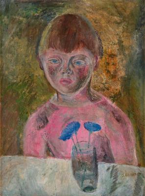 Child portrait with cornflowers