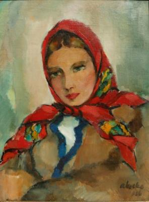 Woman with Red Headscarf by Andriy Kotska - Auction record, sale price, and art valuation. Compare with similar artists and explore comparable artworks.