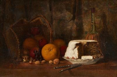 Still Life, Christmas Fruitcake by Cornelius Haly Hankins - Auction record, sale price, and art valuation. Compare with similar artists and explore comparable artworks.