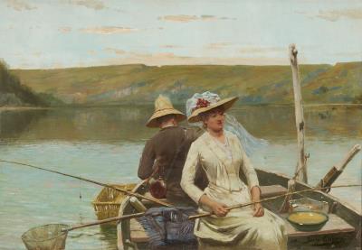 Fishing Party on Sylans Lake, Ain