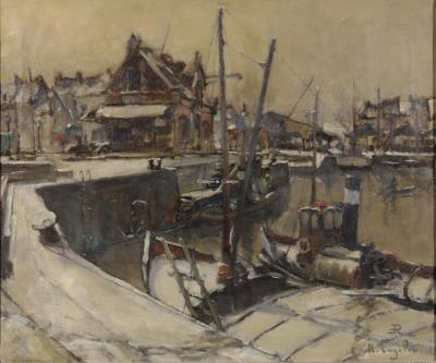 Winter in the harbor by René Engelen - Auction record, sale price, and art valuation. Compare with similar artists and explore comparable artworks.