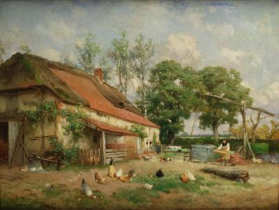 View of the 'Boshuisje' in Zoersel by Florent Crabeels - Auction record, sale price, and art valuation. Compare with similar artists and explore comparable artworks.