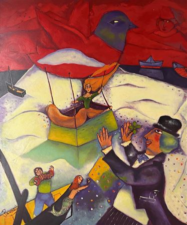 Hot Air Balloon with Dove