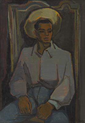 Portrait of a Boy with a Straw Hat