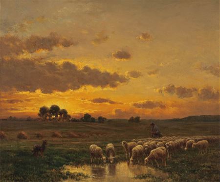 Soleil couchant sur la plaine de Barbizon