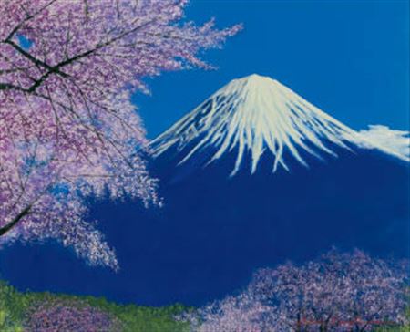 Cherry blossoms and Mt. Fuji