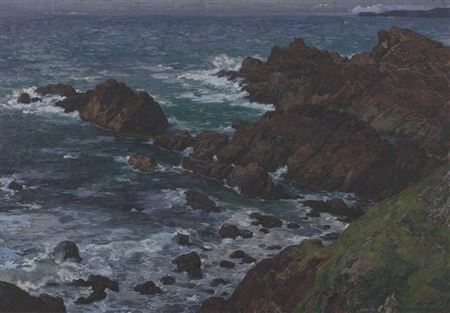 Cape Shionomisaki in Kishu by Takeshiro Kanokogi - Auction record, sale price, and art valuation. Compare with similar artists and explore comparable artworks.
