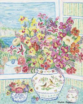 Orchids in antique vase