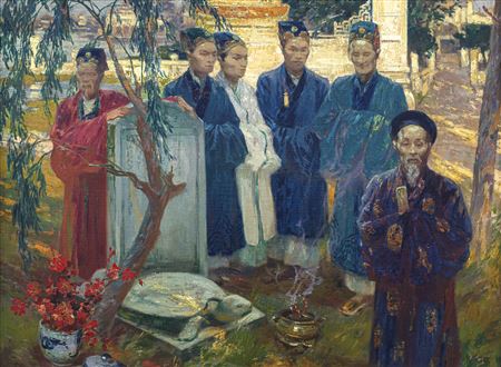 Commémoration à la stèle d'un lettré, Tonkin (Commemoration at the Stele of a Scholar, Tonkin)