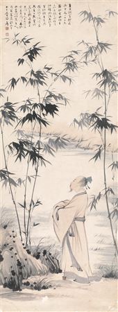 Scholar Appreciating Bamboo
