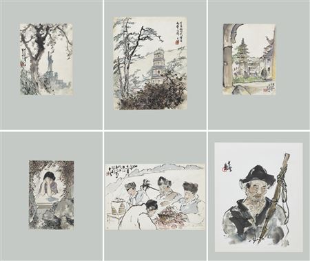 Various Subjects Including Landscapes and Figures