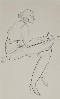Femme assise dessinant (Seated Woman Drawing)