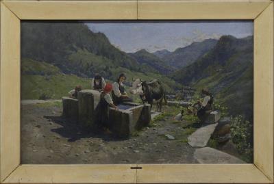 Peasants with cows by Enrico Bartezago - Auction record, sale price, and art valuation. Compare with similar artists and explore comparable artworks.