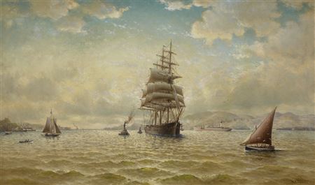 Sailing Ships in San Francisco Bay by William Alexander Coulter - Auction record, sale price, and art valuation. Compare with similar artists and explore comparable artworks.