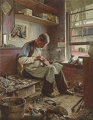 The Old Shoemaker by Jefferson David Chalfant - Auction record, sale price, and art valuation. Compare with similar artists and explore comparable artworks.