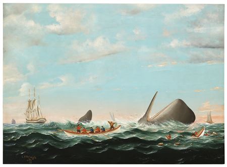 WHALER ATTACKING A SPERM WHALE by Charles Raleigh - Auction record, sale price, and art valuation. Compare with similar artists and explore comparable artworks.