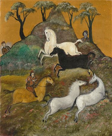 Untitled (A Rider Rounding up Horses)
