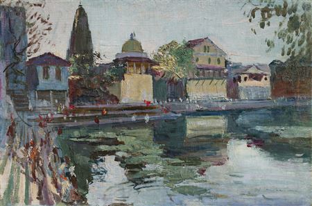 Untitled (Banganga Tank and Walkeshwar Temples, Bombay)
