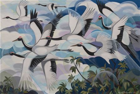 Untitled (Migrating White-Naped Cranes)