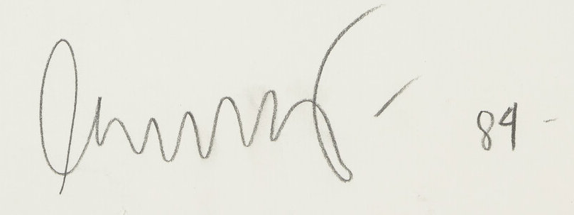 Untitled (Ape) - auctioned 05/15/2025 - Jean-Michel Basquiat signature example for authentication verification from auction lot 8518708