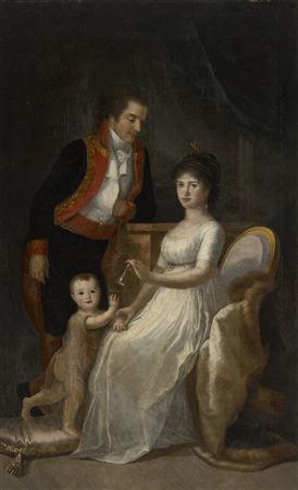 Don Francisco de Borja Álvarez de Toledo y Gonzaga, and Doña María Tomasa, with their first-born son, Francisco Álvarez de Toledo y Palafox
