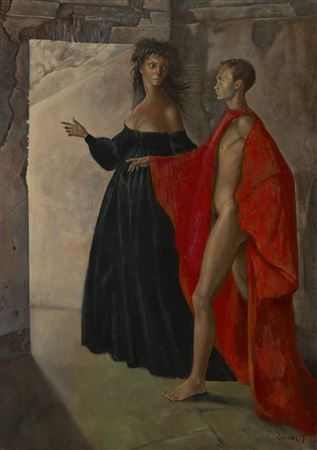 Sample artwork by Leonor (Eleonora) Fini (1907 - 1996), known for surreal female figure painting and drawing, book illustration - View similar artists and auction records