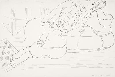 Odalisque; damier, coussin
