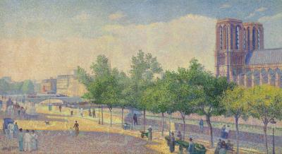 Sample artwork by Albert Dubois-Pillet (1846 - 1890), known for neo-impressionist and pointillist landscapes, portrait, still life and marine painting - View similar artists and auction records
