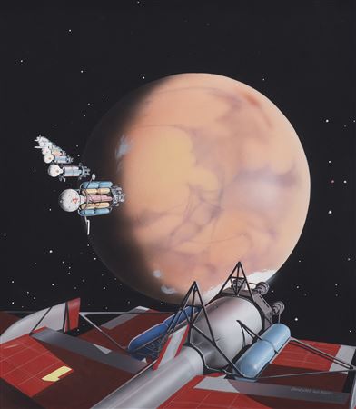 Sample artwork by Ron Miller (Born 1947), known for science fiction illustration, writing - View similar artists and auction records