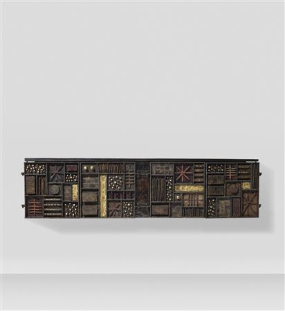 Rare 'Sculpture Front' Wall-Mounted Cabinet, 1978